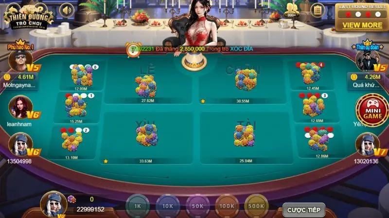 Các cửa cược và tỷ lệ trả thưởng trong New Xóc Đĩa