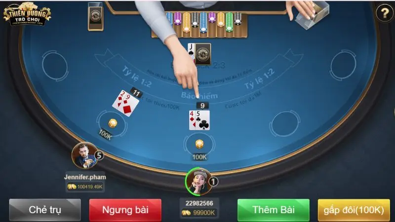 Các lựa chọn hành động khi chơi Blackjack