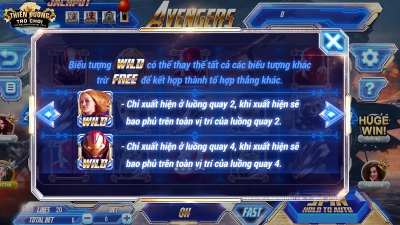 Các tính năng nổi bật của slot game Avengers