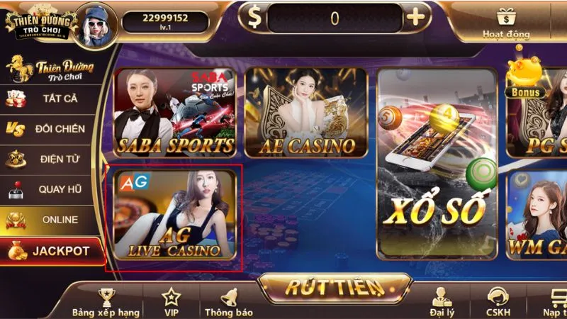 Cách chơi tại AG Live Casino trên TDTC