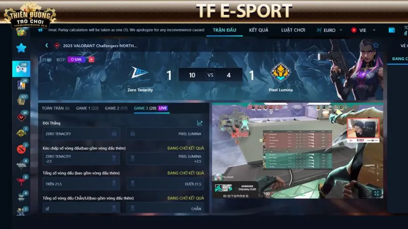 Giao diện và tính năng hỗ trợ của TF E-Sport