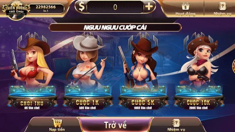 Giới thiệu về Ngưu Ngưu Cướp Cái tại Thiên Đường Trò Chơi