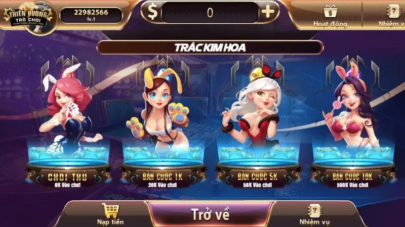 Quy trình chơi game bài Trác Kim Hoa cơ bản