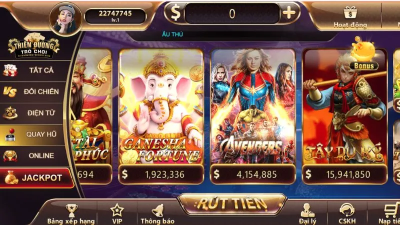 Hướng dẫn tham gia game quay hũ Avengers tại TDTC