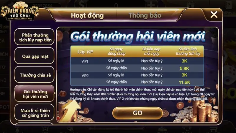 Khuyến mãi khi đăng ký Thiên Đường Trò Chơi