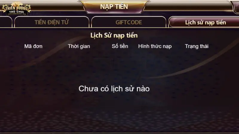 Kiểm tra lịch sử nạp tiền