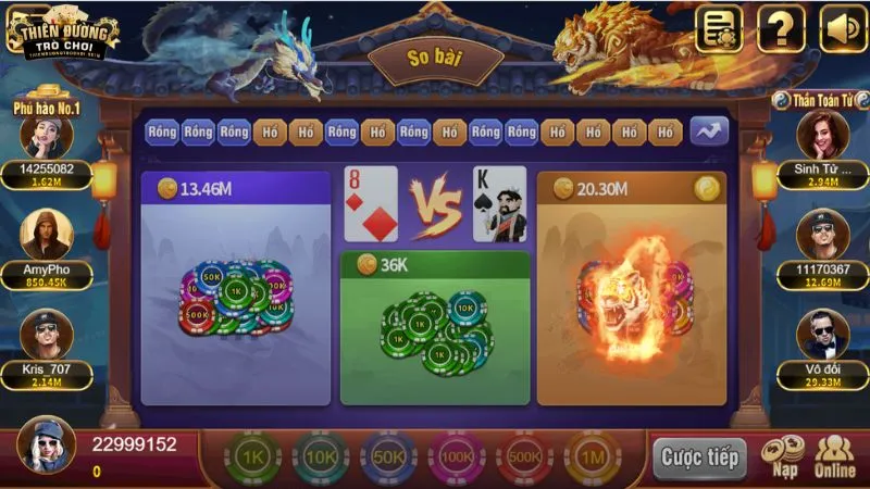 Luật chơi cơ bản của Rồng Hổ Đại Chiến