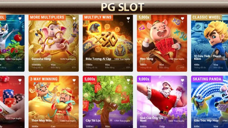 Những trò chơi nổi bật tại sảnh PG Slot